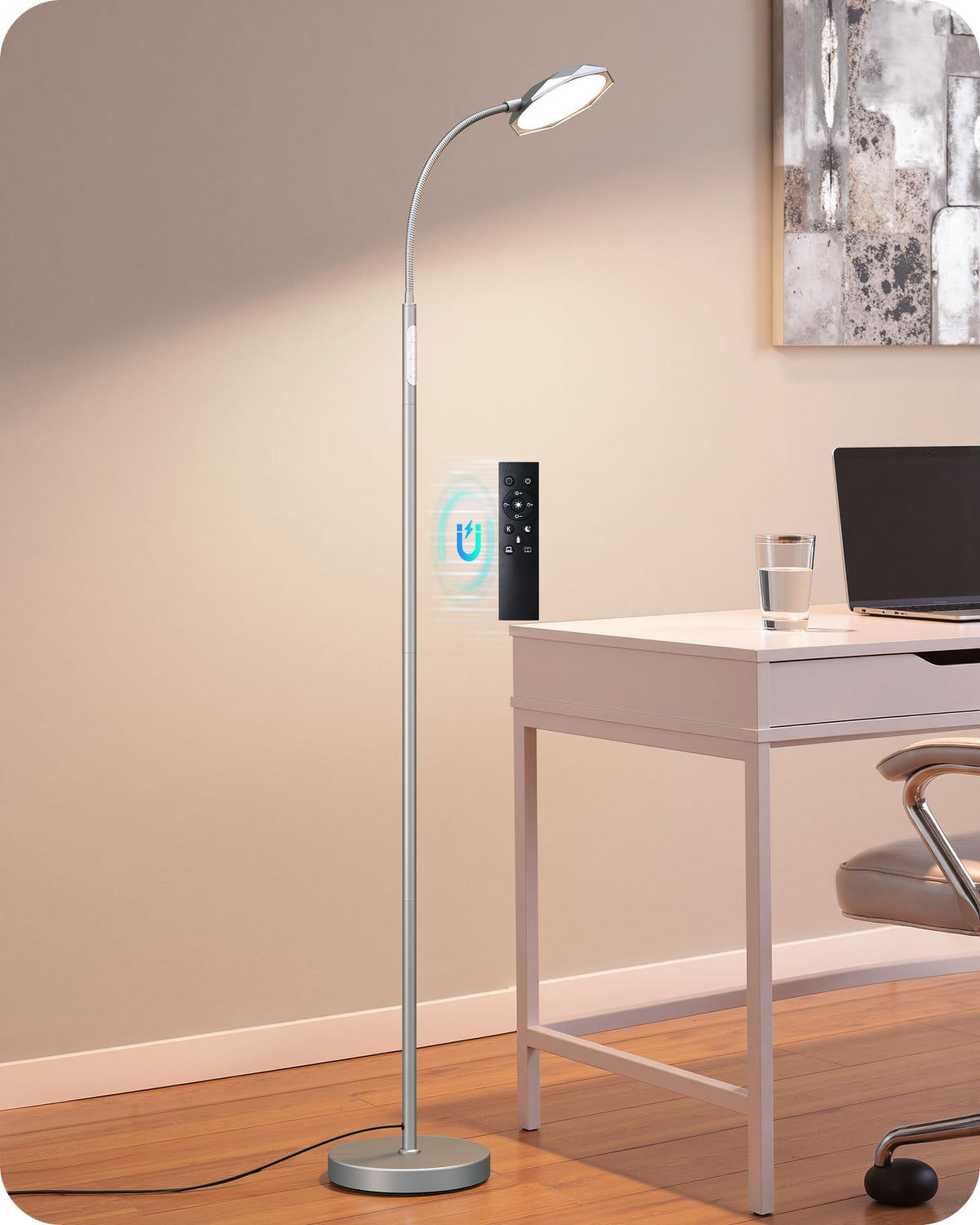 EDISHINE LED Floor Lamp 1300LM Super Bright Reading Floor Lamps Black