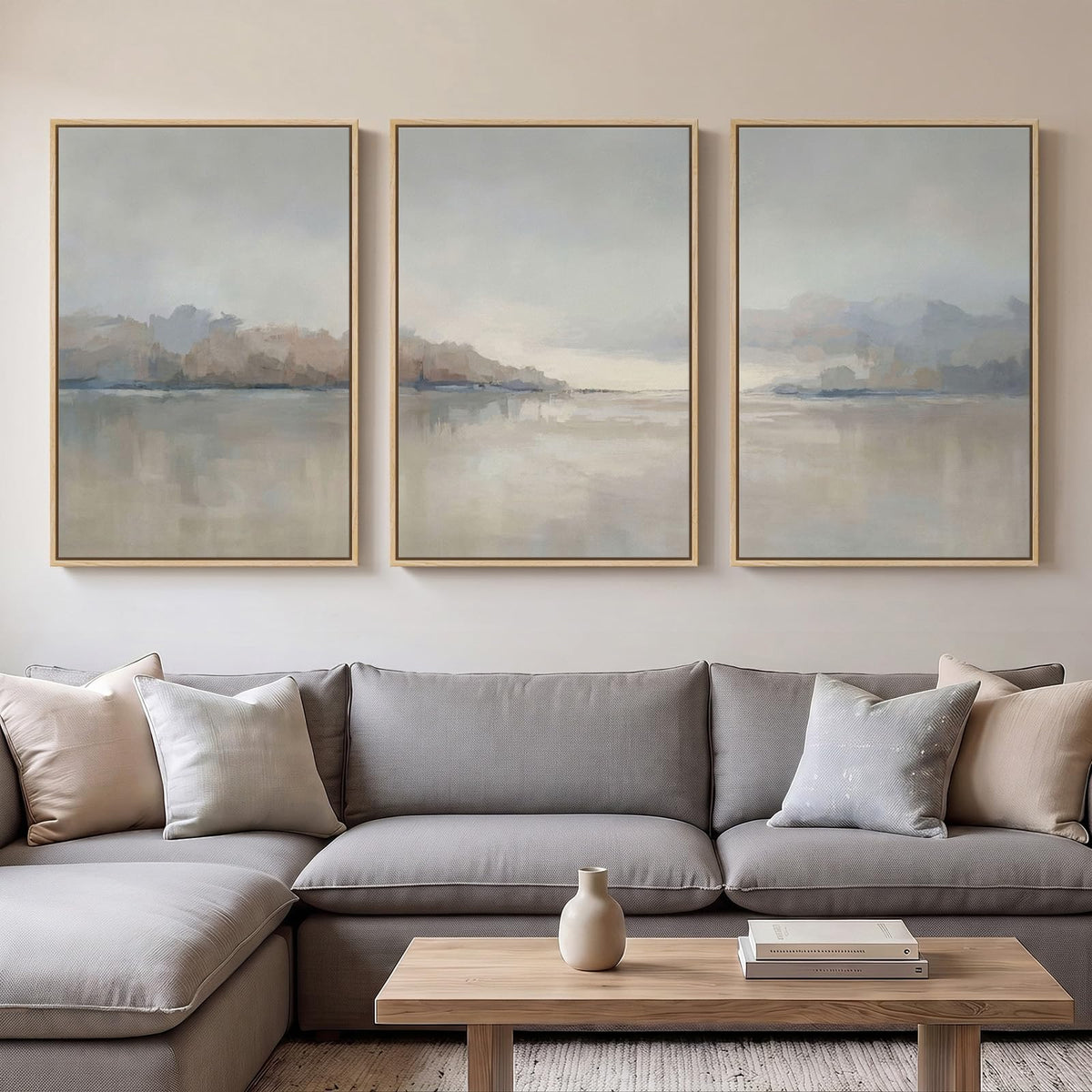 Large Framed Abstract Nature Landscape Wall Art for Living Room, 24x36 In