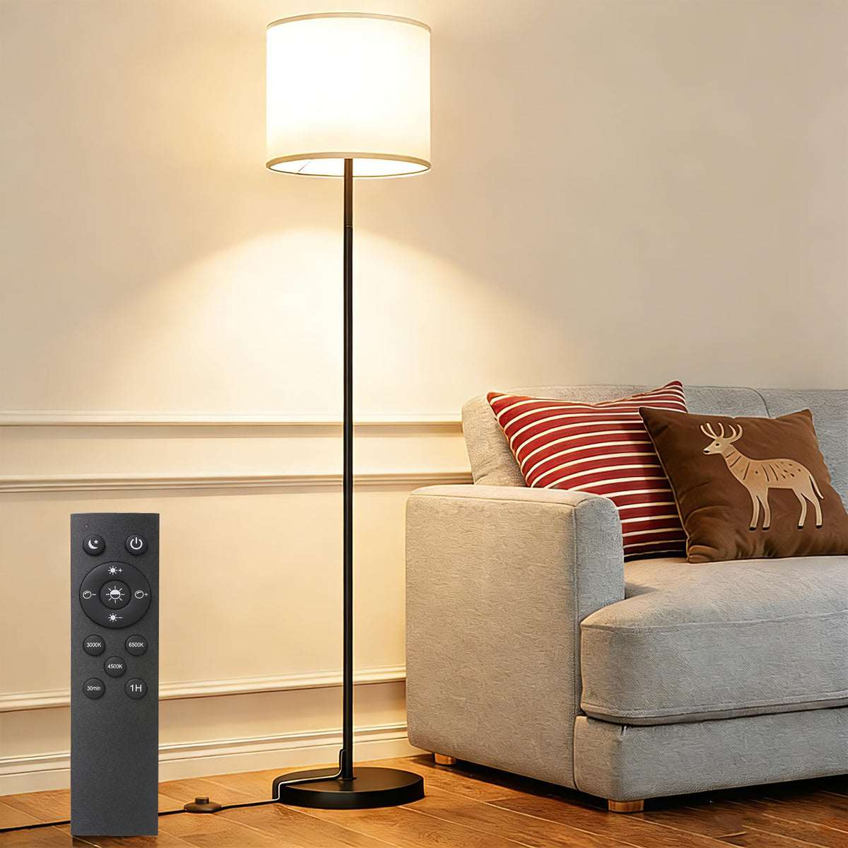 Keepsmile Dimmable Floor Lamps with Remote Control,12W LED Bulb,Foot Switch