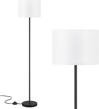 Modern Floor Lamp Simple Design with White Shade & Foot Pedal Switch