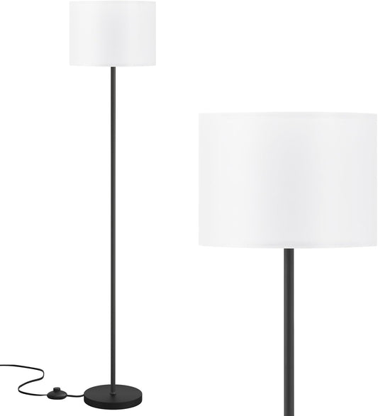 Modern Floor Lamp Simple Design with White Shade & Foot Pedal Switch