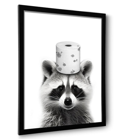 Framed Bathroom Decor Wall Art, Chimpanzee in Bathtub, Black and White Wall Art, Funny Bathroom Wall Decor Signs, Cute Animal Art Home Decor (Framed,8''x10'')