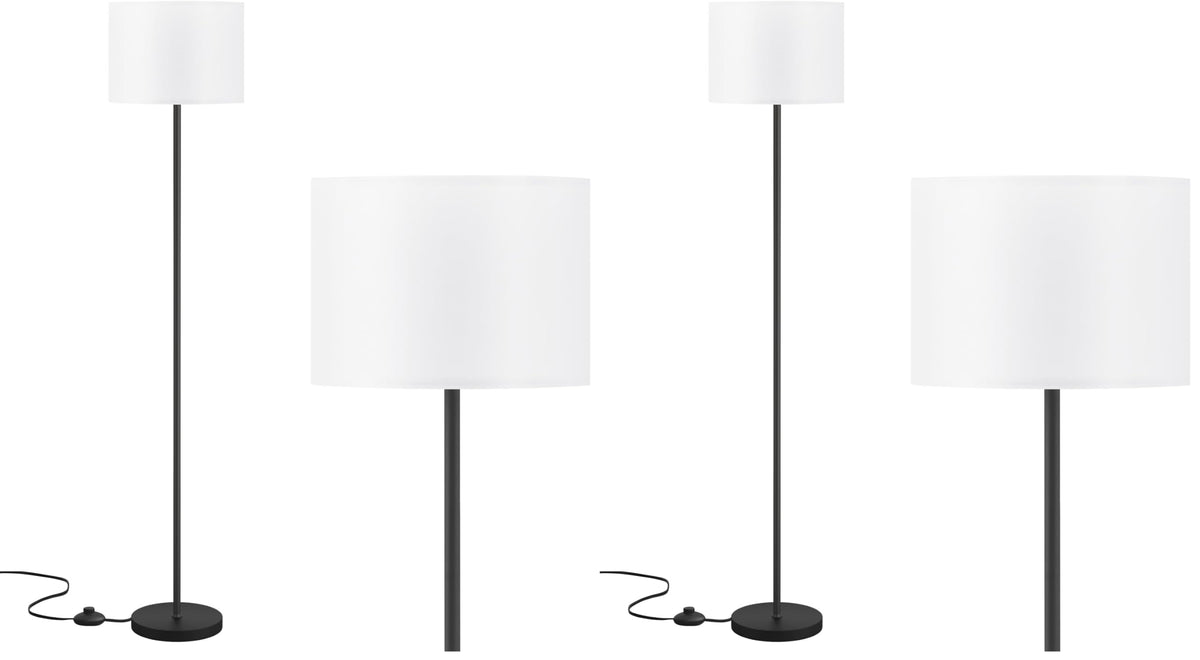 Modern Floor Lamp Simple Design with White Shade & Foot Pedal Switch