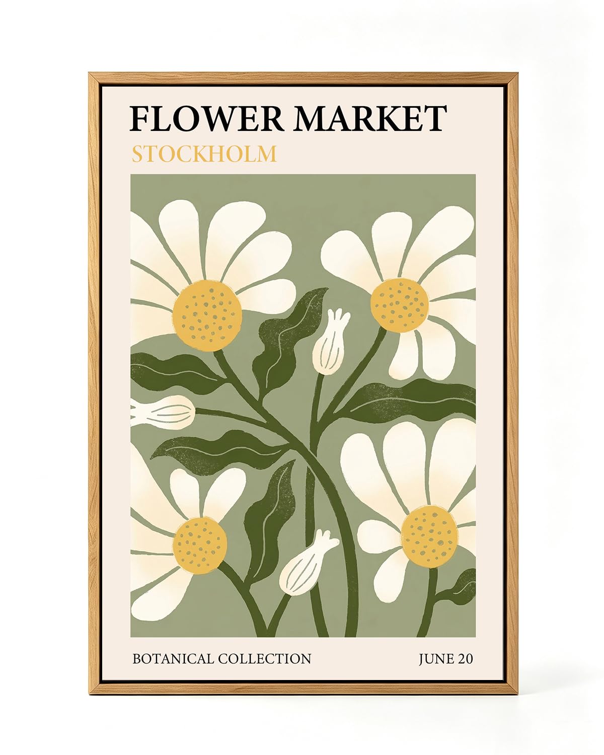 Zzuyi Flower Market Framed Wall Art Boho Botanical Floral Wall Decor 12x16
