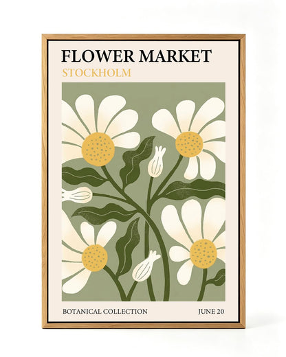 Zzuyi Flower Market Framed Wall Art Boho Botanical Floral Wall Decor 12x16