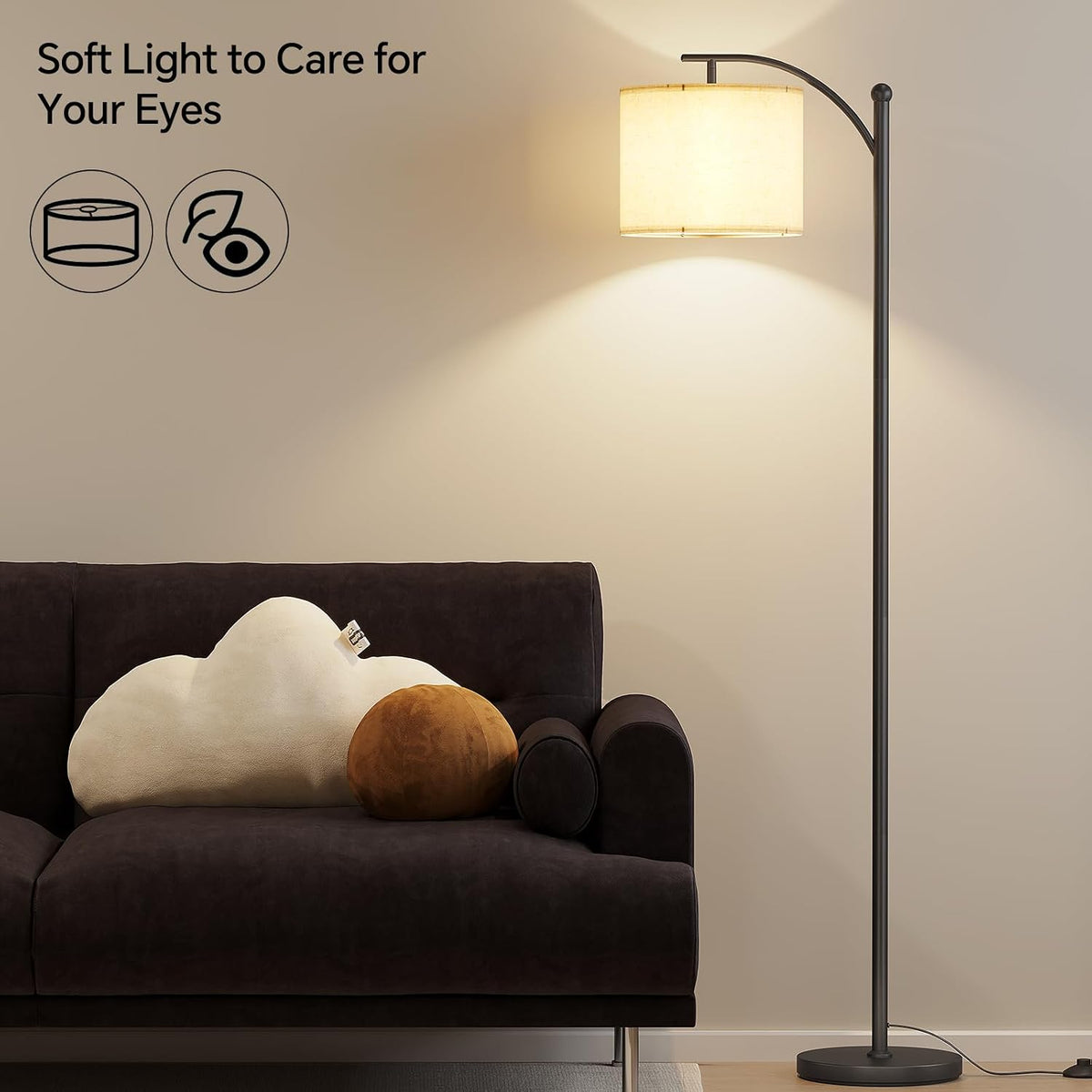 SUNMORY Arc Floor Lamp, Modern Floor Lamp with 3 Color Temperatures Bulb