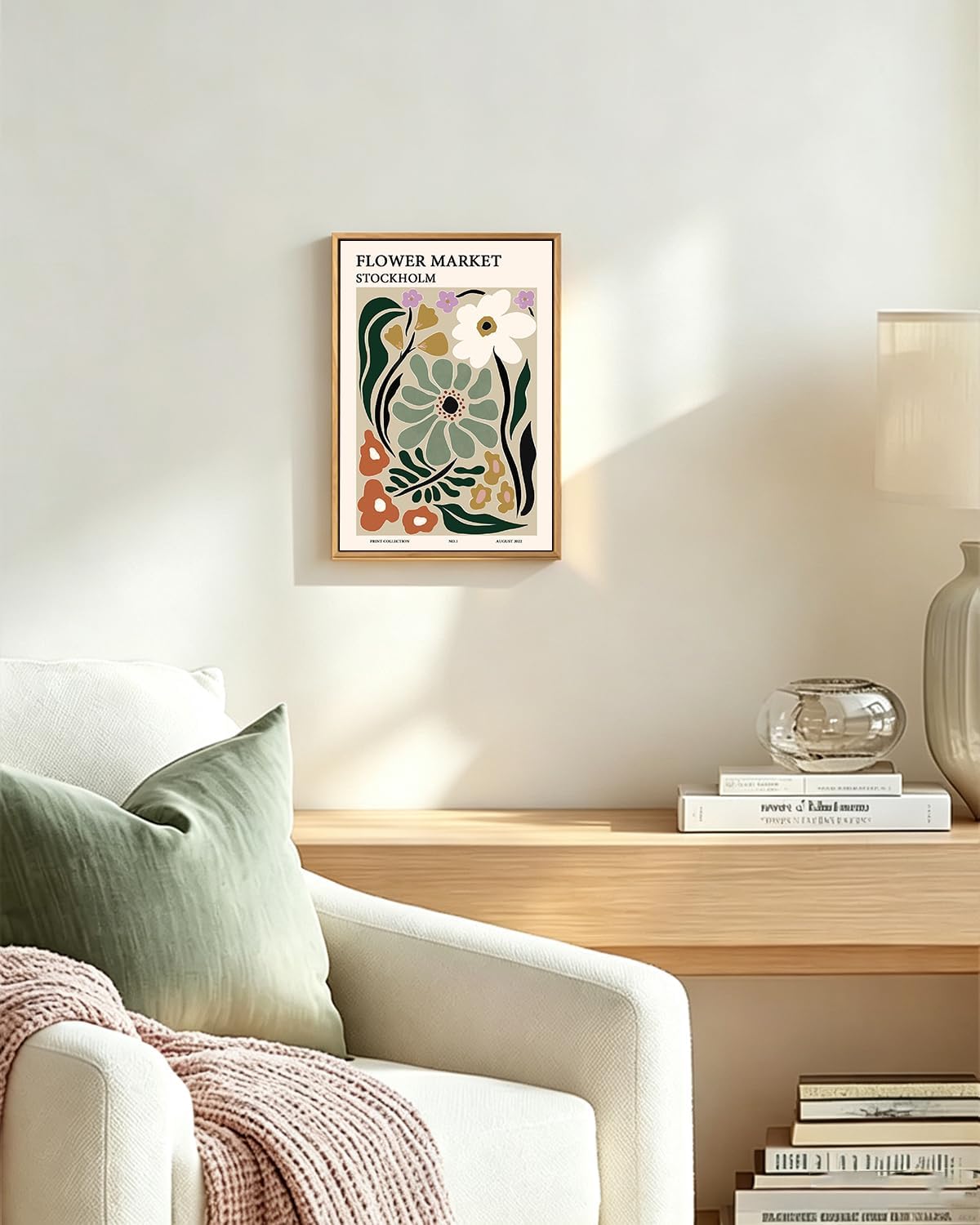 Zzuyi Flower Market Framed Wall Art Boho Botanical Floral Wall Decor 12x16