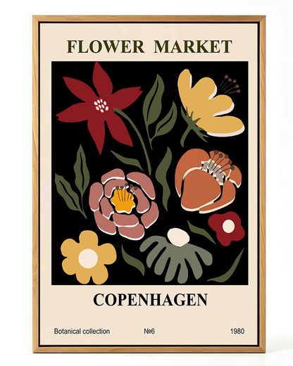 Zzuyi Flower Market Framed Wall Art Boho Botanical Floral Wall Decor 12x16