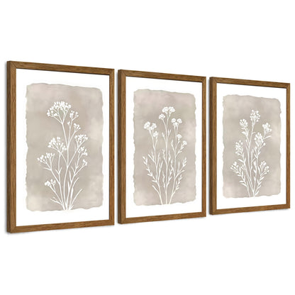 JLTULT William Morris Wall Art Set of 3, Solid Wood Frames, 16 x 24 in Each