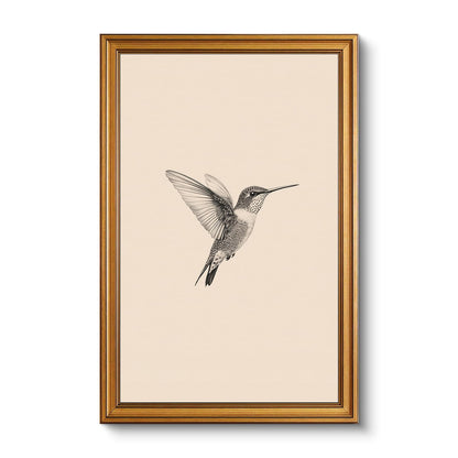 VIYYIEA Vintage Gold Framed Wall Art – Hummingbird Sketch, 8x10 IN