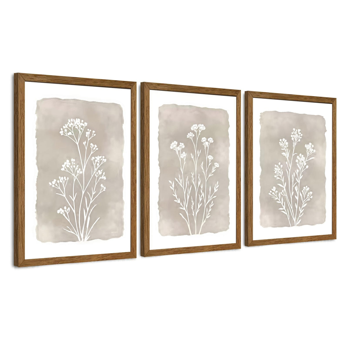JLTULT William Morris Wall Art Set of 3, Solid Wood Frames, 16 x 24 in Each