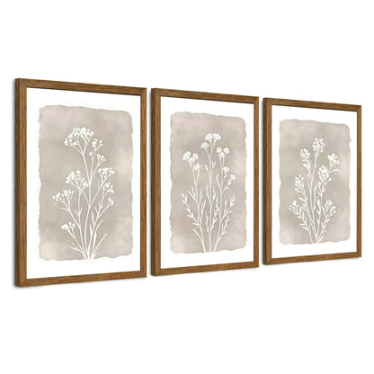 JLTULT William Morris Wall Art Set of 3, Solid Wood Frames, 16 x 24 in Each