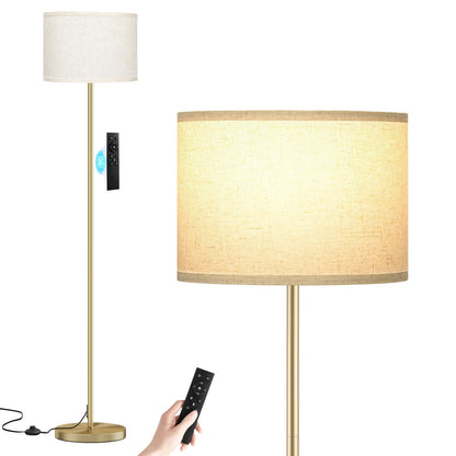 Modern Floor Lamp Simple Design with White Shade & Foot Pedal Switch