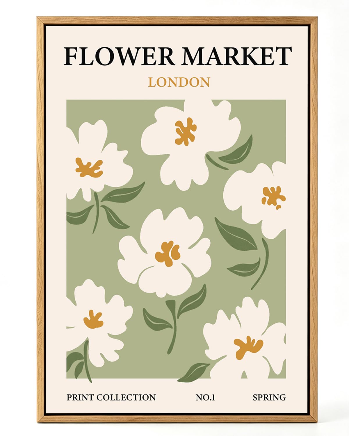 Zzuyi Flower Market Framed Wall Art Boho Botanical Floral Wall Decor 12x16