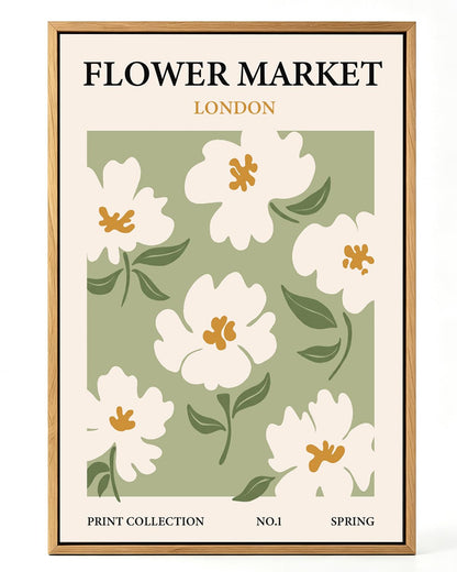 Zzuyi Flower Market Framed Wall Art Boho Botanical Floral Wall Decor 12x16