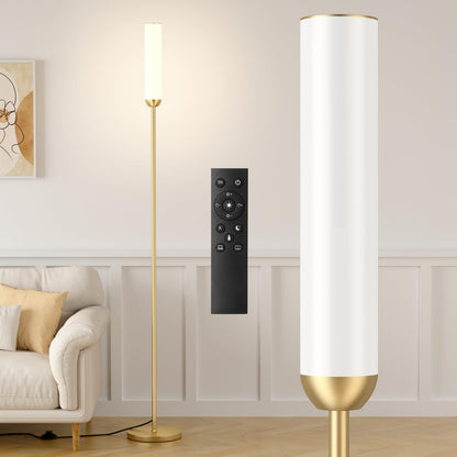 Ambimall LED Floor Lamp with Remote Control, Foot Switch, Black