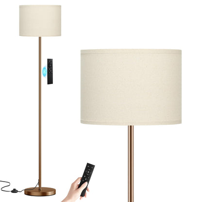 Modern Floor Lamp Simple Design with White Shade & Foot Pedal Switch
