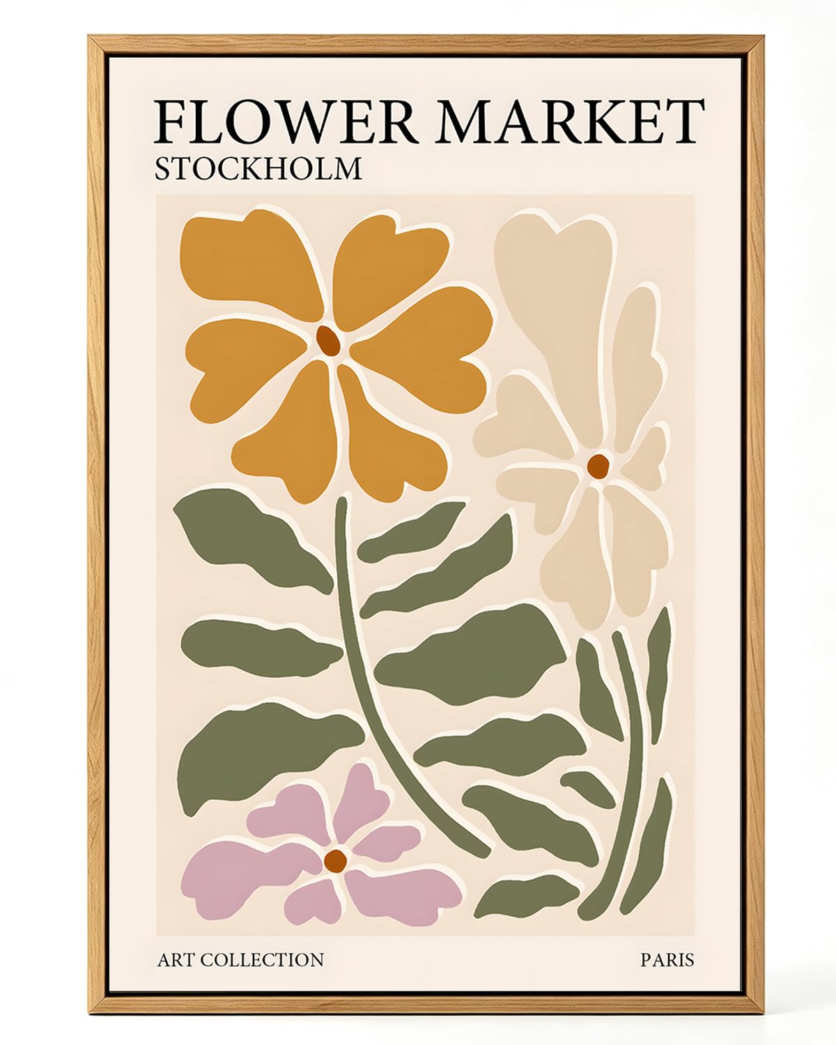 Zzuyi Flower Market Framed Wall Art Boho Botanical Floral Wall Decor 12x16