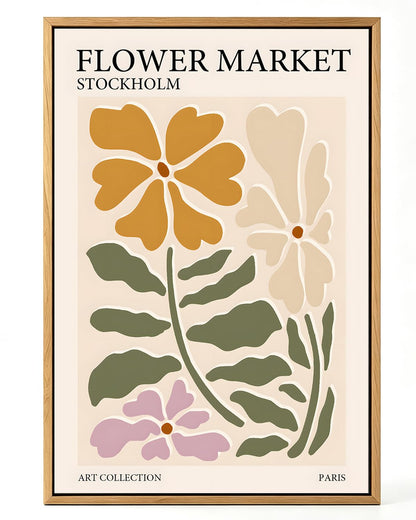 Zzuyi Flower Market Framed Wall Art Boho Botanical Floral Wall Decor 12x16