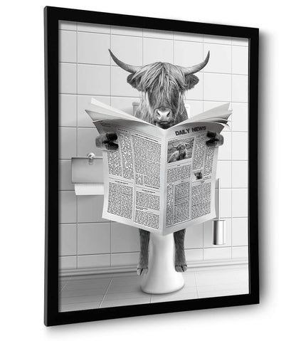 Framed Bathroom Decor Wall Art, Chimpanzee in Bathtub, Black and White Wall Art, Funny Bathroom Wall Decor Signs, Cute Animal Art Home Decor (Framed,8''x10'')