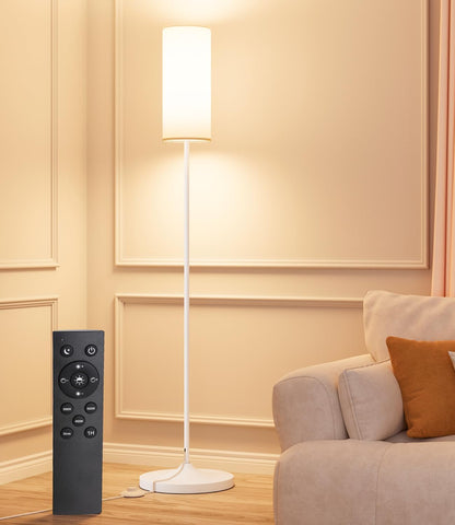USTO Dimmable Floor Lamp with Remote,12W Led Bulb and Foot Switch, Black