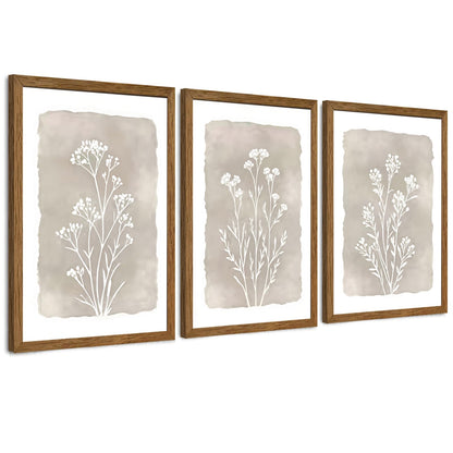 JLTULT William Morris Wall Art Set of 3, Solid Wood Frames, 16 x 24 in Each