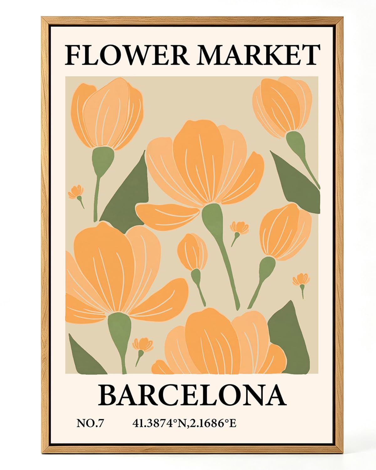 Zzuyi Flower Market Framed Wall Art Boho Botanical Floral Wall Decor 12x16