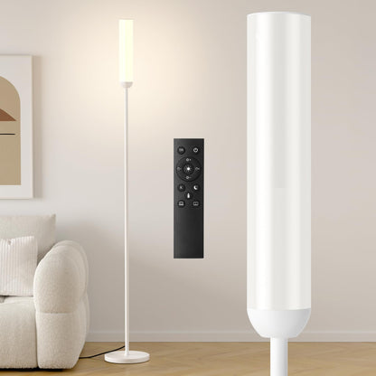 Ambimall LED Floor Lamp with Remote Control, Foot Switch, Black
