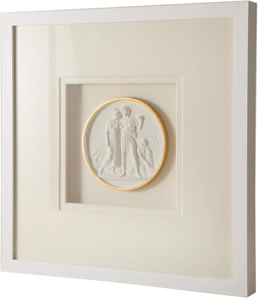 Sculpture Wall Art,French Vintage Decor with Framed,Aesthetic Gold Paintings for Home Living Room Bedroom Office and House Gallery（15.8x15.8in）