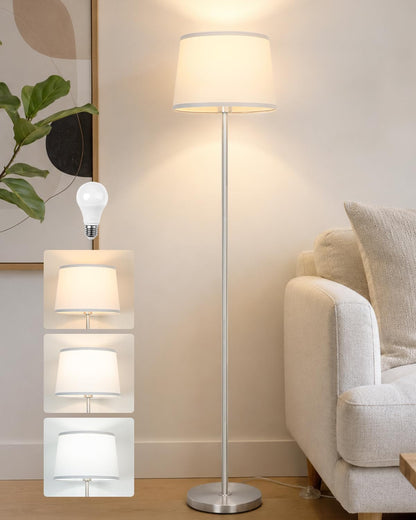 JUNNAI 61.8" Floor Lamp for Living Room, Modern Standing Lamp for Bedroom