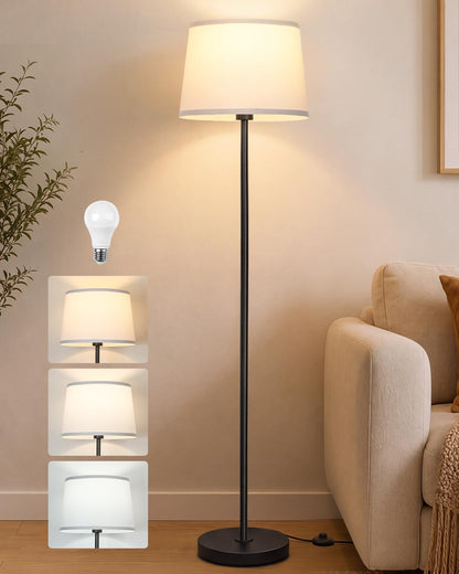 JUNNAI 61.8" Floor Lamp for Living Room, Modern Standing Lamp for Bedroom