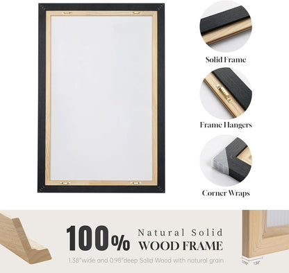 Large Framed Abstract Nature Landscape Wall Art for Living Room, 24x36 In