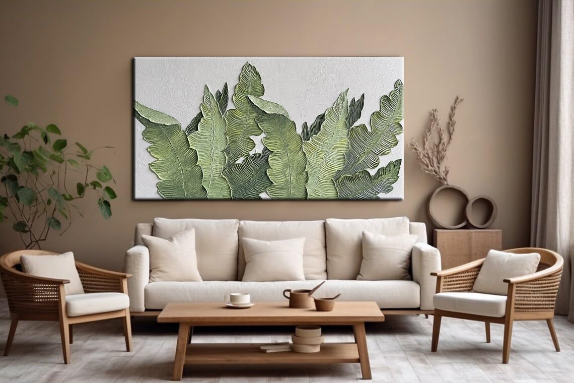 YaSheng Art-Canvas Wall Art with 3D Hand Painted Textured Modern Large Oil Painting Contemprary Aesthetic Floral Pictures for Living Room Bedroom DinningDecor (24x48inch, YS170)