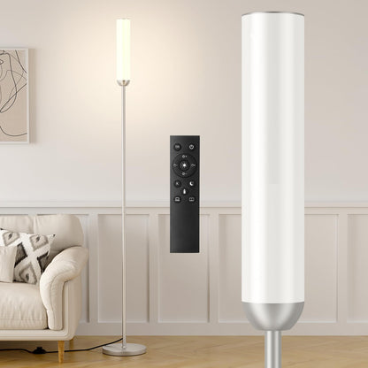 Ambimall LED Floor Lamp with Remote Control, Foot Switch, Black