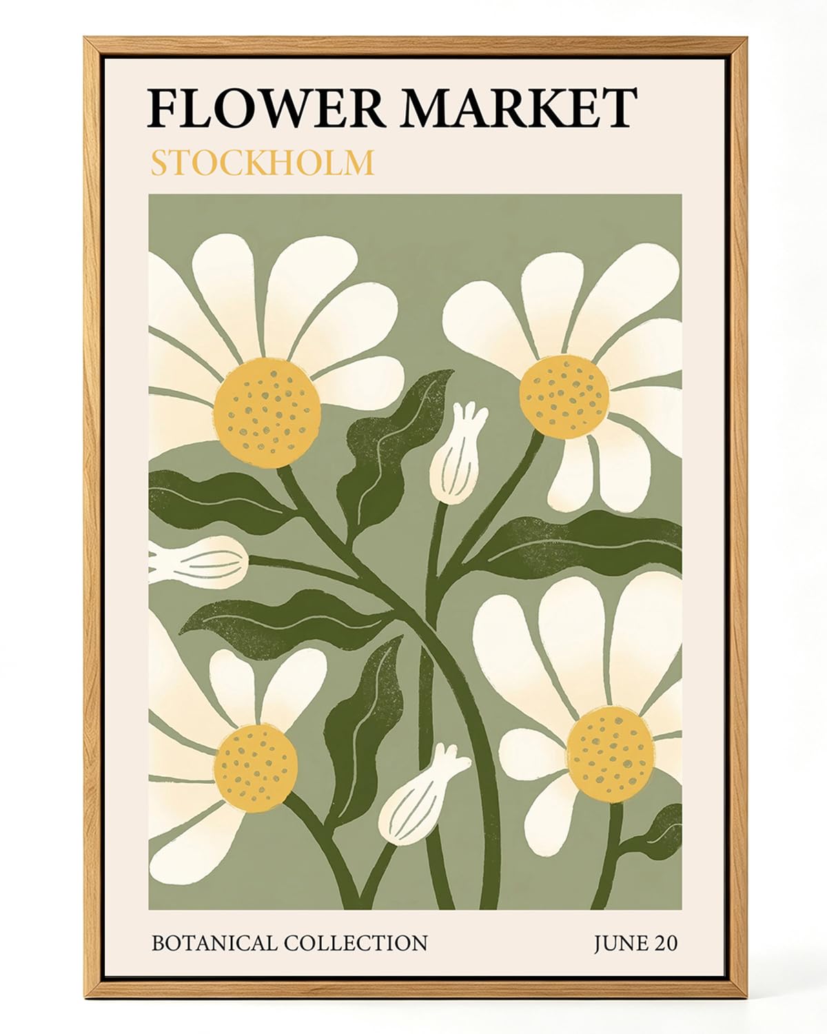 Zzuyi Flower Market Framed Wall Art Boho Botanical Floral Wall Decor 12x16