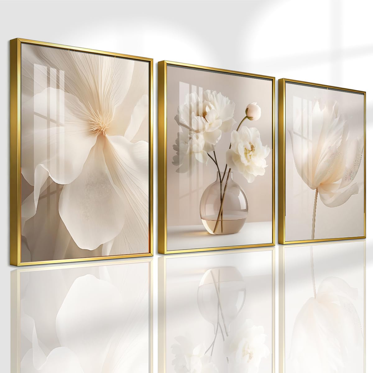 Pennimor 3Pc Abstract Geometric Aluminum Alloy Frame Wall Art 12x18in Black
