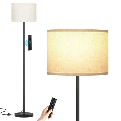Modern Floor Lamp Simple Design with White Shade & Foot Pedal Switch