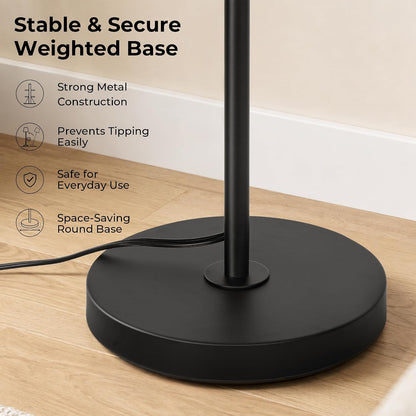 JUNNAI 61.8" Floor Lamp for Living Room, Modern Standing Lamp for Bedroom