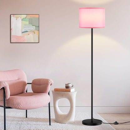 Modern Floor Lamp Simple Design with White Shade & Foot Pedal Switch