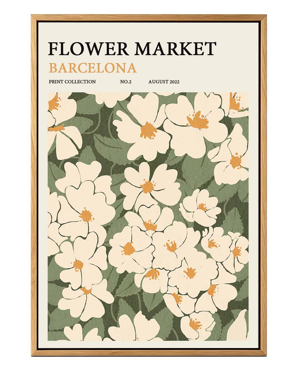 Zzuyi Flower Market Framed Wall Art Boho Botanical Floral Wall Decor 12x16
