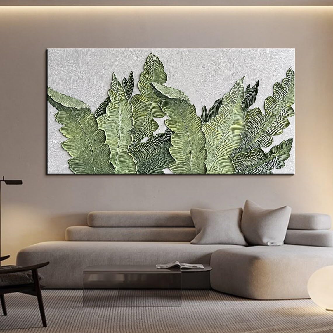 YaSheng Art-Canvas Wall Art with 3D Hand Painted Textured Modern Large Oil Painting Contemprary Aesthetic Floral Pictures for Living Room Bedroom DinningDecor (24x48inch, YS170)