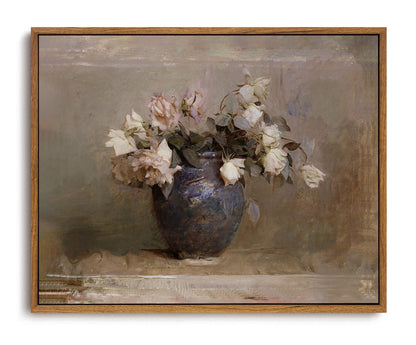 OIQArtOIQ Framed Vintage Wall Art Country Wildflower Canvas Art Paintings