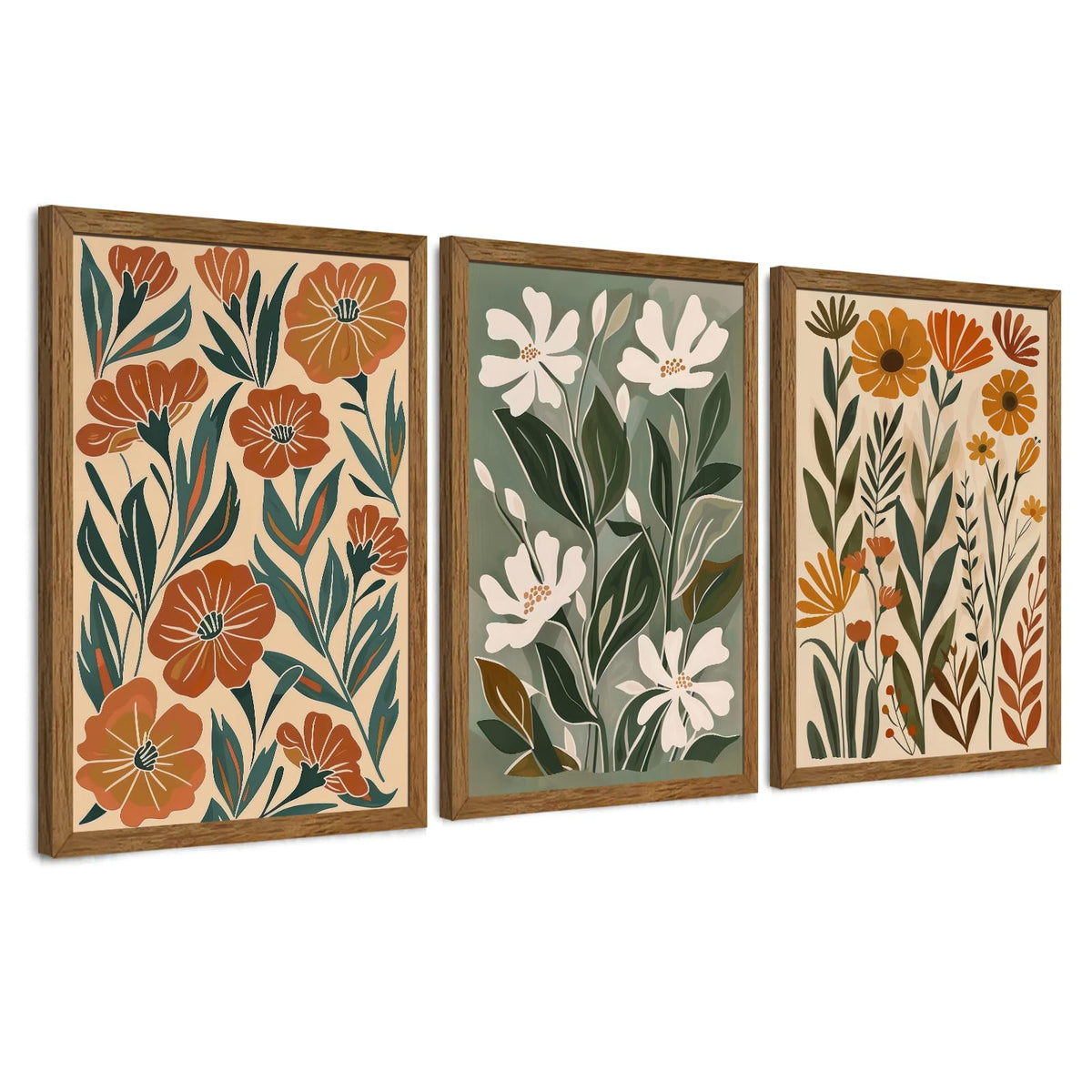 3 Piece Wildflower Mountain Wall Art Colorful Landscape Canvas Art 12x16in