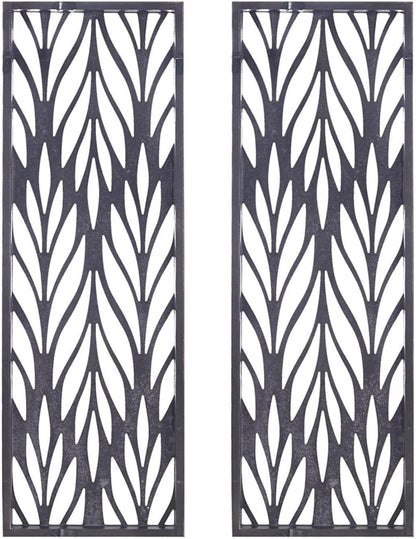 Madison Park Florian Wall Art - Carved Wooden Botanical Leaves Framed, Natural Sheen Finish - Modern Décor for Living Room, Ready to Hang Bedroom Decoration, 12"W x 36"H x 1"D, Reclaimed Grey 2 Piece