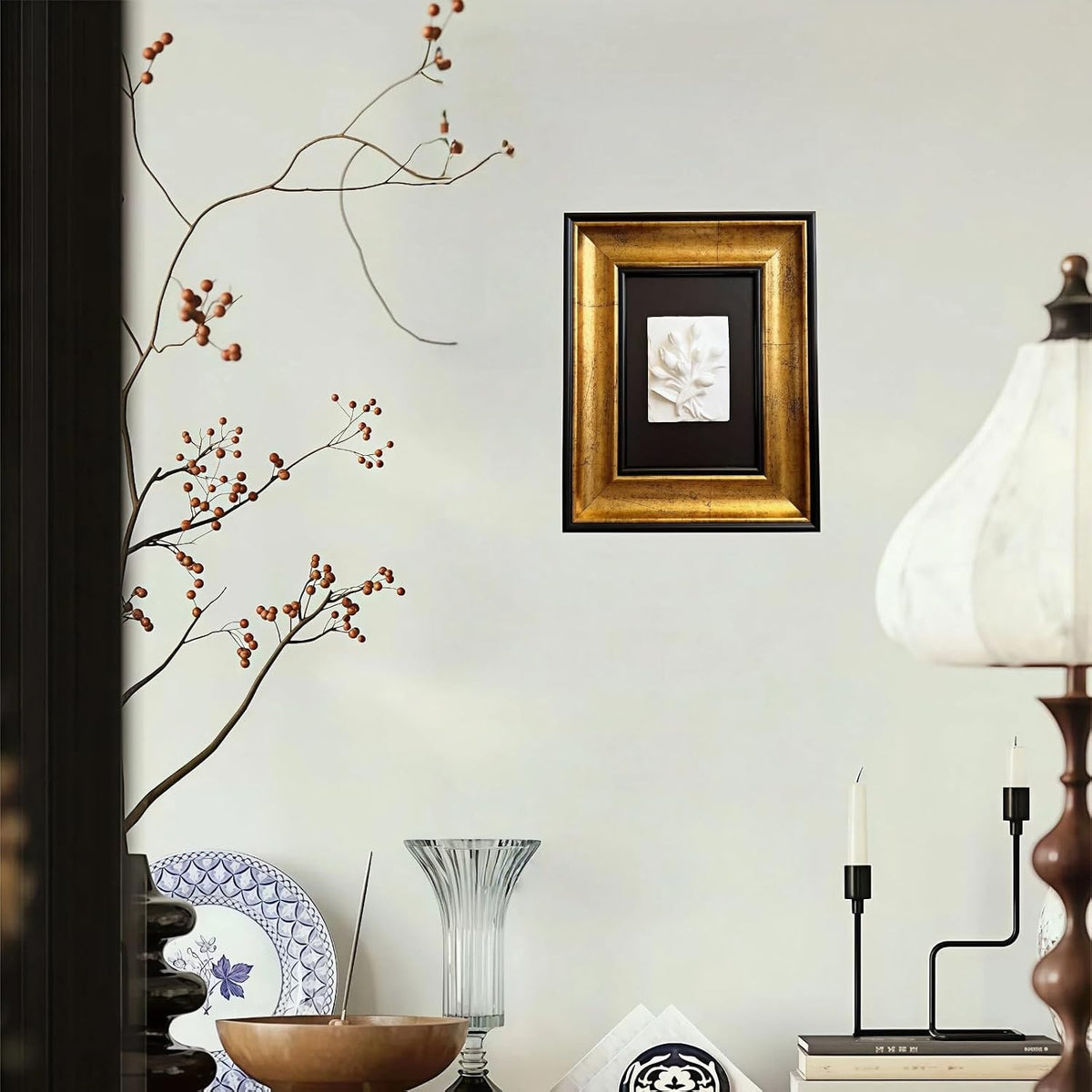 Tulip 3D Sculpture Wall Art, Statue Frame Gypsum Relief Wall Decoration