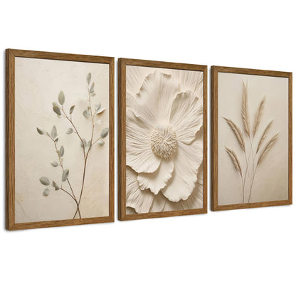 JLTULT William Morris Wall Art Set of 3, Solid Wood Frames, 16 x 24 in Each