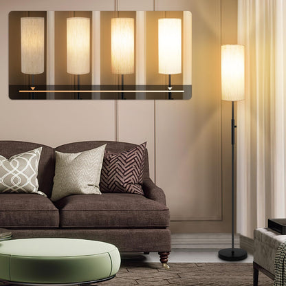 RISLG Floor Lamps for Living Room, Modern Standing Lamp, Minimalist Pole Lamps, Stepless Dimmable 9W Bulb Included, Tall Lamp with Linen Shade, Lamps for Bedroom, Office, Kids Room, Reading Light