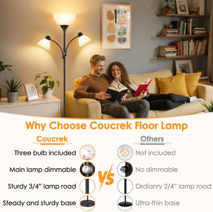 Coucrek Torchiere Floor Lamps for Living Room, 72" Dimmable Reading Lamp
