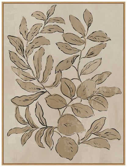 Amanti Art Framed Canvas Wall Art 24x18 Leaves Sketches I by Asia Jensen, Framed Wall Art Canvas, Flowers Artwork, Traditional Decor, Medium Poster Painting for Living Room, Bedroom, Bathroom,