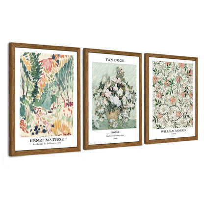 3 Piece Wildflower Mountain Wall Art Colorful Landscape Canvas Art 12x16in